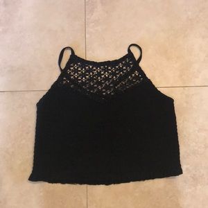 American eagle outfitters black crop top